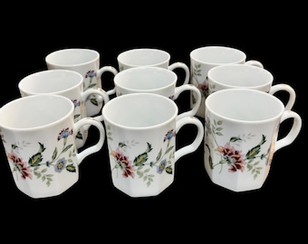 Vintage 1990’s  Andrea By Sadek Buckingham Pattern Mugs - Discontinued - Set of 9