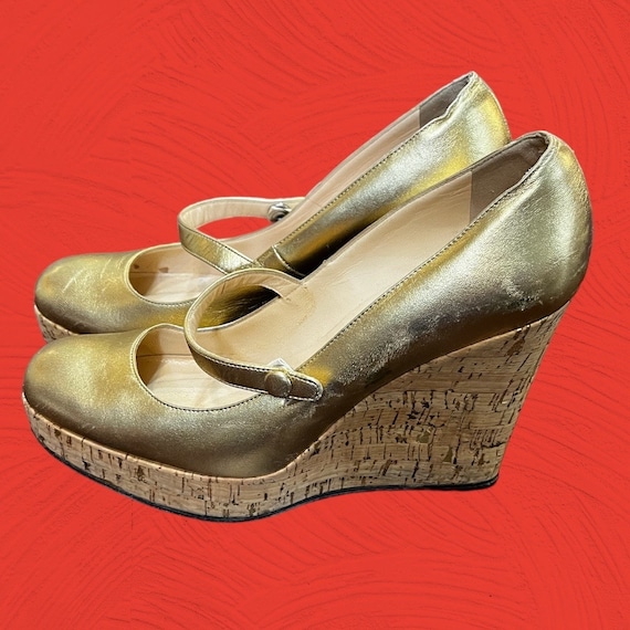 Christian Louboutin Leather Cork Pumps Size 39 Etsy