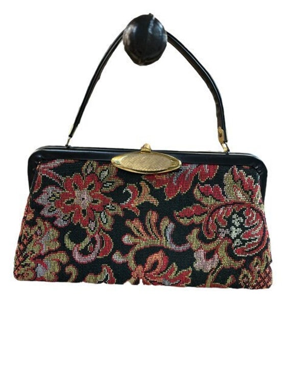 Small Cozy Handbag with Owl decoration Tapestry style in Obernai