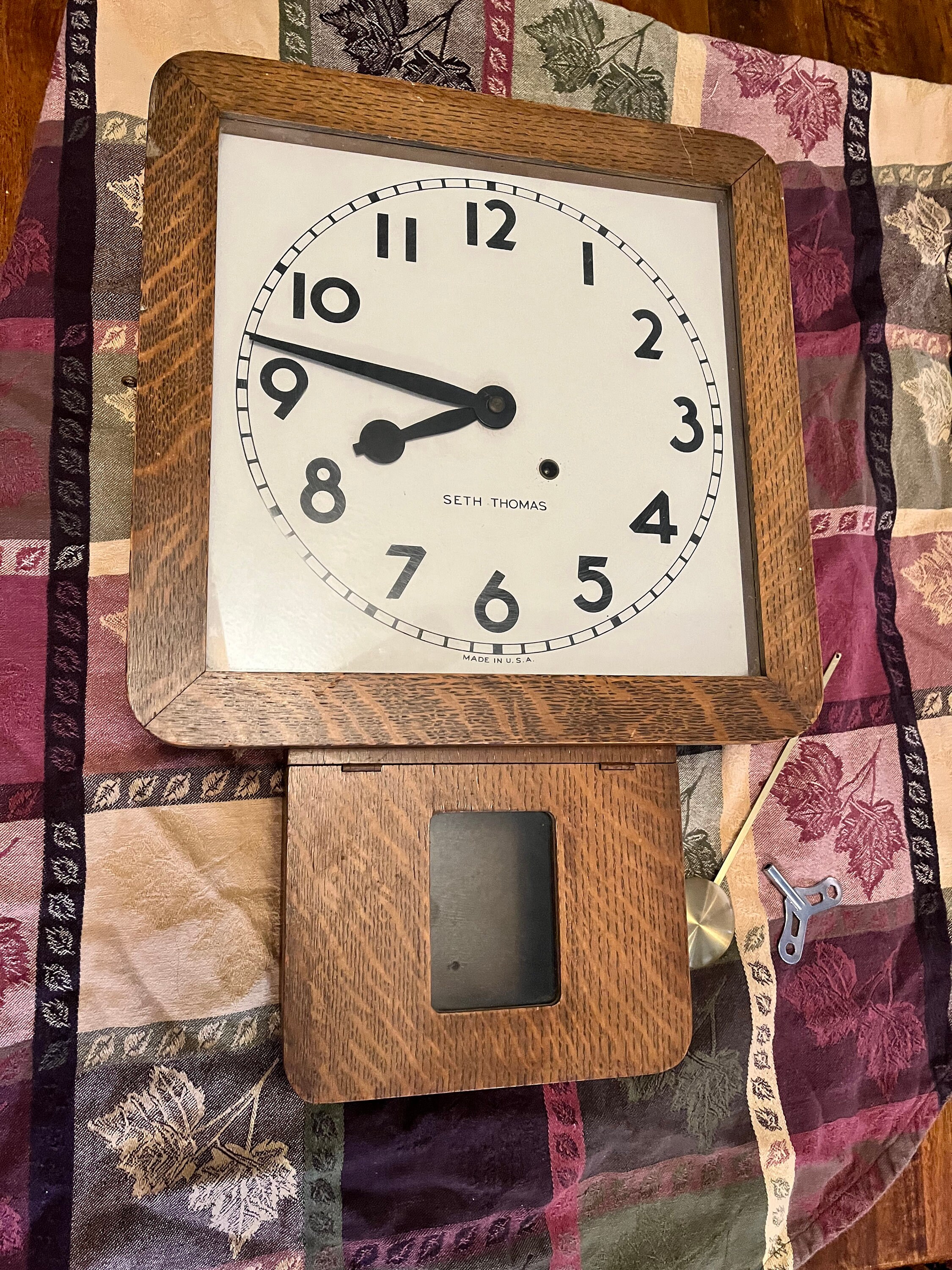 Vintage Seth Thomas Mission Style Wall Clock Etsy