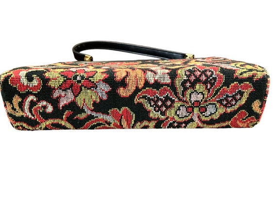 Vintage 1960's Verdi Tapestry Hand Bag - image 5