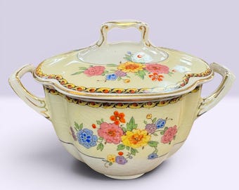 Antique 1920s  Johnson Brothers Lombardy Pattern  Sugar Bowl- Discontinued