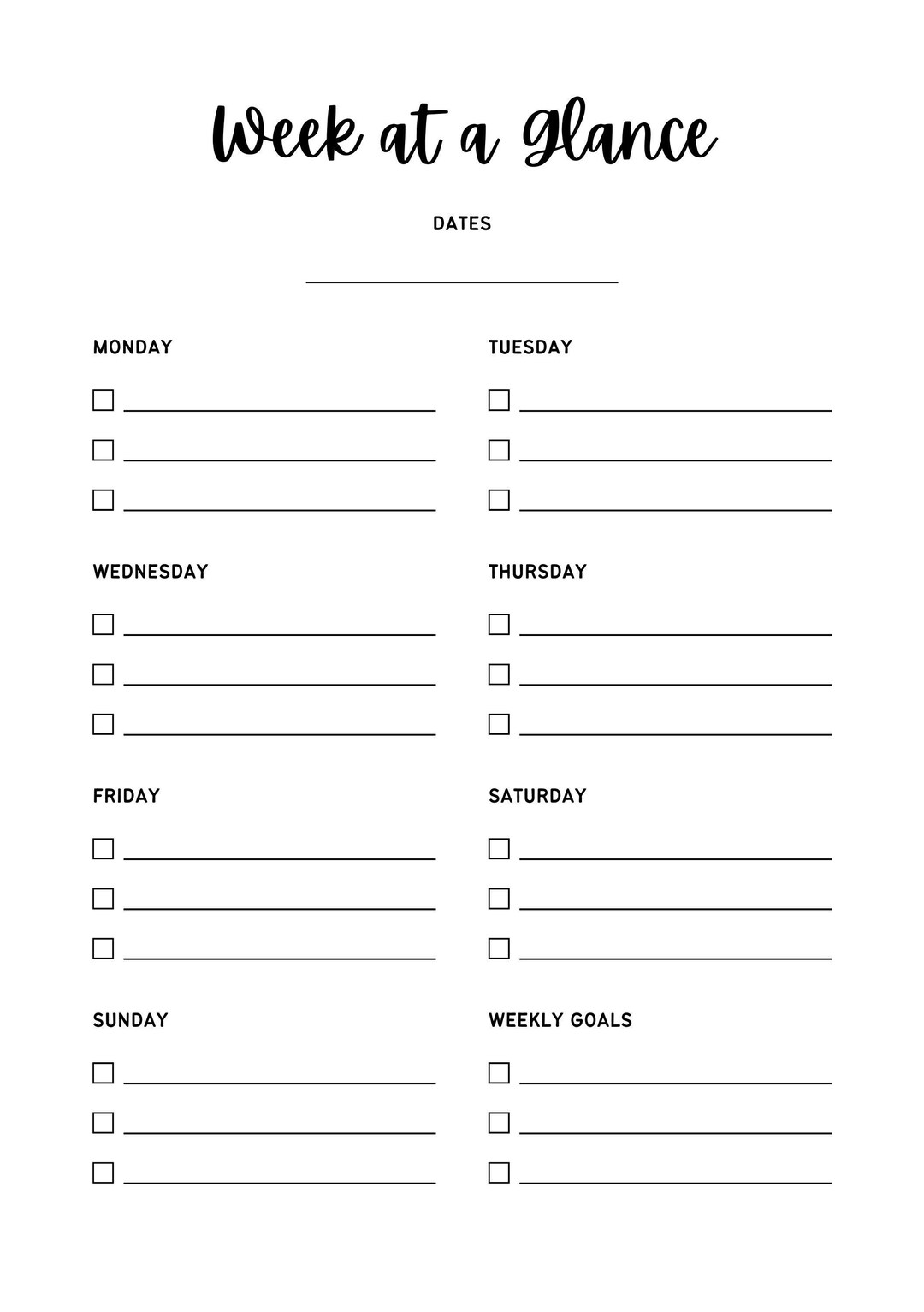 Printable Planner Template A5 - Etsy