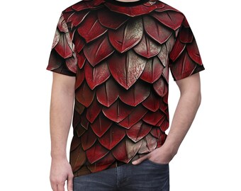 Red Dragon Scale Armor Cosplay T-Shirt: Unisex All Over Print Tee