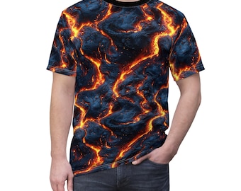 Lava Flow Unisex All Over Print AOP Tee - Vibrant Graphic T-Shirt
