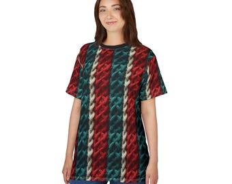 Boho Woven Pattern Tee, Unisex Casual Shirt, Unique Graphic Tee, Festival Wear, Summer Vibe, Gift for Him/Her, Holiday Fashion