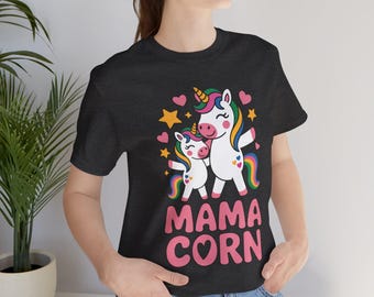 Mamacorn T-Shirt | Lustiges Mamacorn Einhorn Shirt | Geschenk für Mama | Magisches Mutter-T-Shirt | Mama Geburtstagsgeschenk