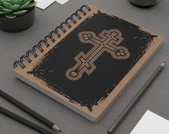 Spiralgebundenes Journal außerirdisches Kreuz Design, Inspiration Journal für den Glauben, perfekt für Geschenke, Notizen, spirituelle Reflexionen