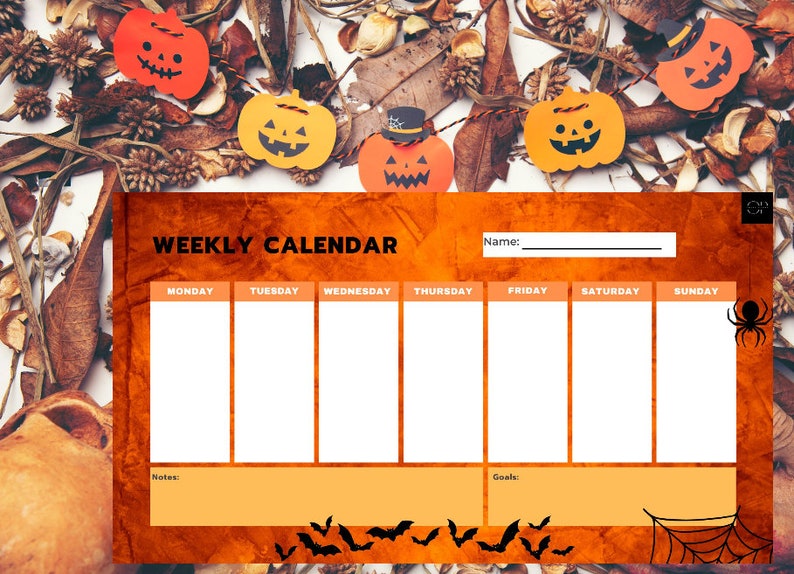 October Routine Calender October Weekly Schedule Printable Holiday Planner - Etsy