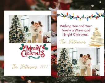 Photo Christmas Card Template | Merry Christmas Card | Minimalist Christmas Card | Digital Christmas Card Template