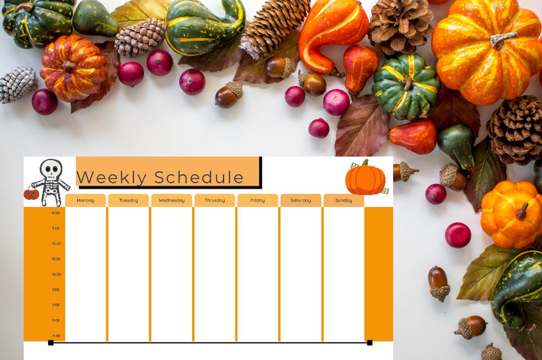 October Weekly Schedule Printable | Holiday Planner | Halloween Daily ...