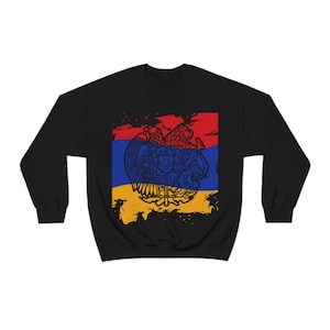Armenian Flag Long Sleeve Crewneck Sweatshirt