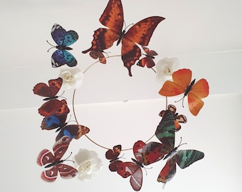 Móvil de mariposa, móvil de cuna de mariposa, móvil de cuna de bebé, decoración de guardería de mariposas, niña móvil bebé, bebé móvil, móvil de bebé mariposa