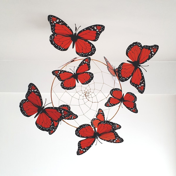 Butterfly Mobile, Baby Mobile Girl, Monarch Butterflies Mobile, Contrast Mobile, Ceiling Butterflies, Enchanted Mobile, Swirly Mobile