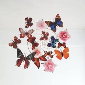 Butterfly Mobile, Baby Mobile, Baby Mobile Girl, Crib Mobile Girl, Butterfly Mobile Nursery, Flower Baby Mobile, Girl Mobile, Boho Mobile