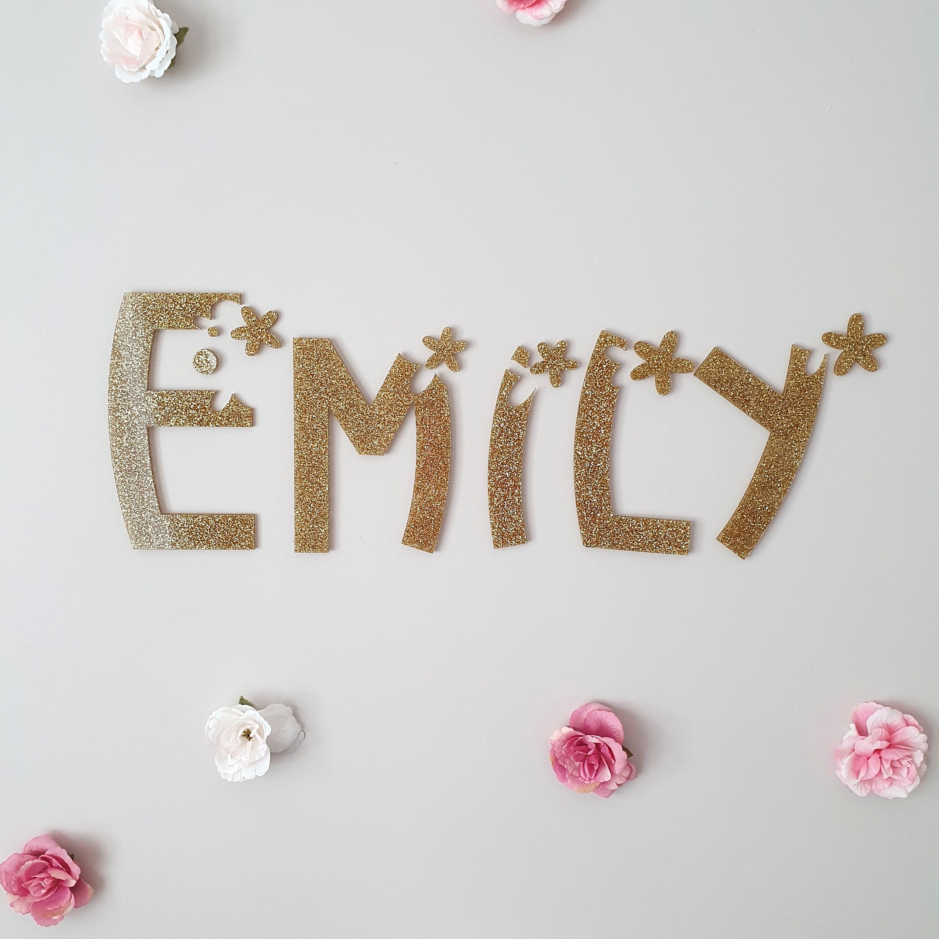 Bedroom Girl Letters Wall Hanging Custom Name Sign Gold Bedroom