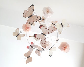 Weiße Schmetterling Mobile, Baby Mobile, Schmetterling Kinderzimmer Mobile, Baby Mädchen Mobile, Krippe Mobile, verzauberte Kinderzimmer, Decken Schmetterlinge