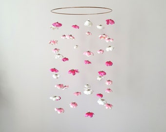 Cherry Blossom Mobile, Fairy Mobile, Japanese Mobile, Flower Mobile, Baby Mobile Girl, Cherry Blossom Crib Mobile, Sakura Mobile, Floral