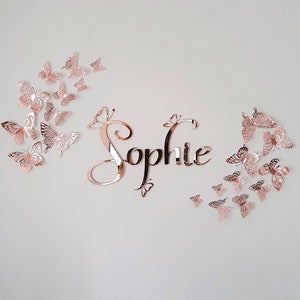 Schmetterling Namensschild, Schmetterling Dekor für Kinderzimmer, Kinderzimmer Namensschild Schmetterling, Baby Namensschild, Name mit Schmetterling, Schmetterling Wandkunst