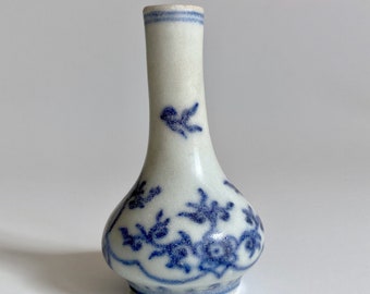 Miniature Vase from Hatcher Collection Decorated with Birds and Flowers