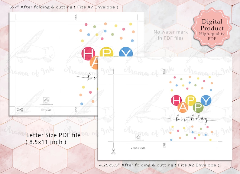 Happy Birthday Rainbow Text Printable Card Birthday Card - Etsy