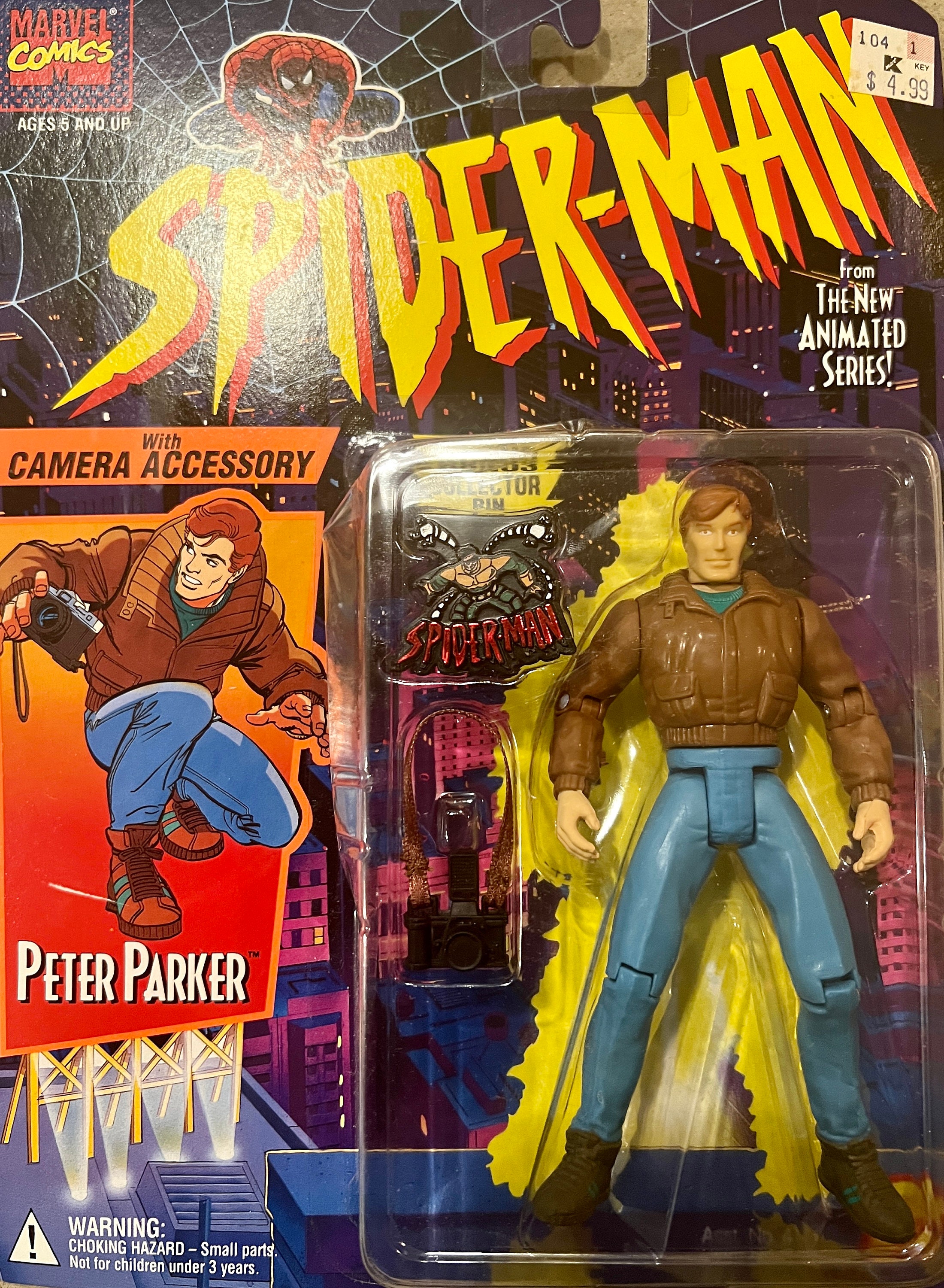 Peter Parker Spiderman Toy Biz Spider-Man: The New Animated Series