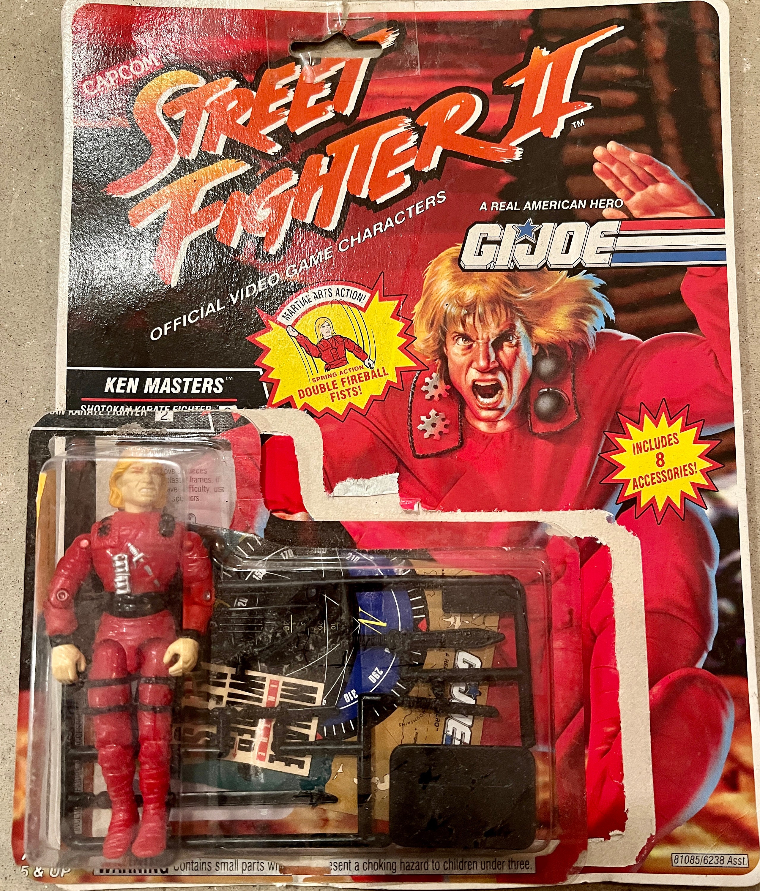 1993 Hasbro Capcom Street Fighter Movie COLONEL GUILE 12” Figure Box GI Joe