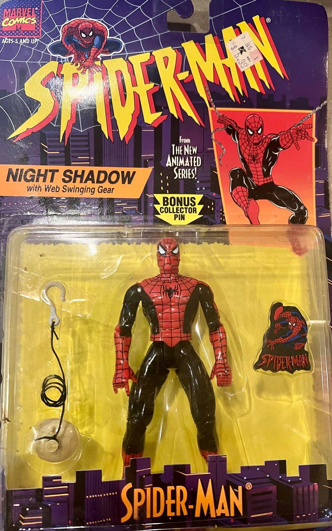 Spider man the New Animated Series Night Shadow Spider man Toy Biz 1995 Animated Series MIB Never Opened Etsy