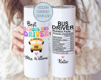 Personalized School Bus Driver Tumbler: Appreciation Gift