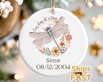 Sober Anniversary Ornament Gift Custom Gift By Date Sober Birthday Gifts Sobriety Anniversary Sobriety Gift For Women Recovery Gift For Men