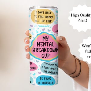 Daily Reminders Tumbler Affirmations Cup 20oz Daily Affirmations Tumbler Gift for her Best Friend Tumbler Mental Health Gifts