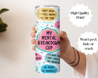 Daily Reminders Tumbler Affirmations Cup 20oz Daily Affirmations Tumbler Gift for her Best Friend Tumbler Mental Health Gifts
