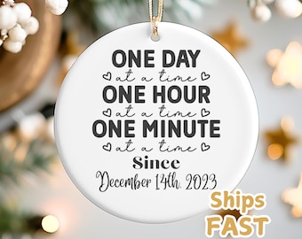Sober Anniversary Ornament Gift Custom Gift By Date Sober Birthday Gifts Sobriety Anniversary Sobriety Gift For Women Recovery Gift For Men