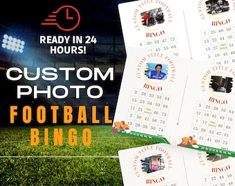 CUSTOM PHOTO Football Bingo Game (100 Cards)