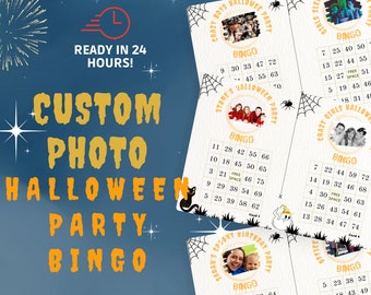 CUSTOM PHOTO HALLOWEEN Party Bingo Game (100 Cards)