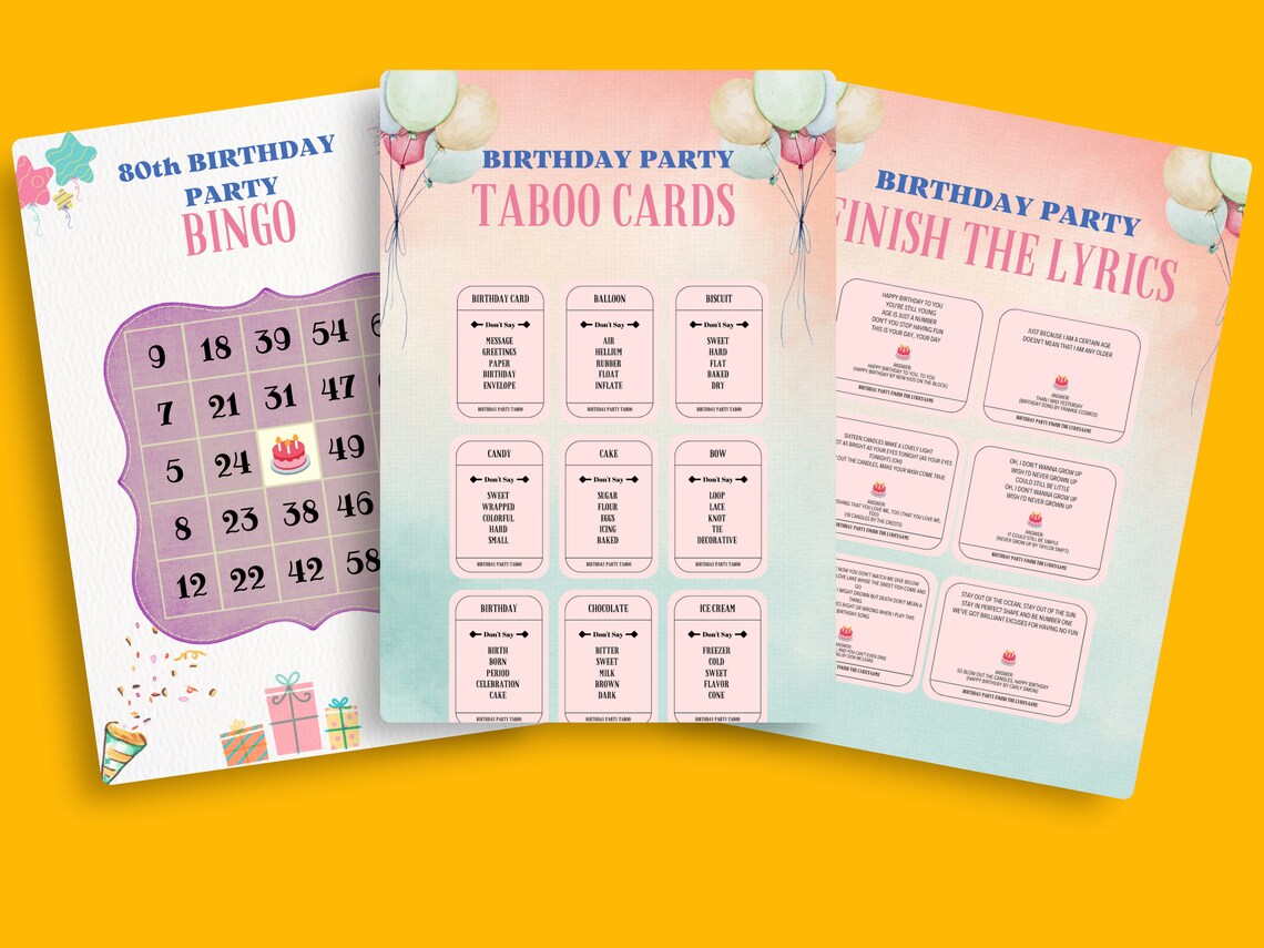 EDITABLE 80th Birthday Party Games MEGA BUNDLE for Her, fully Editable ...