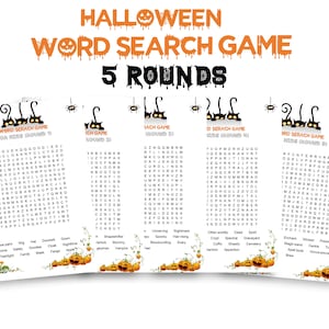 Halloween Word Search Game for Kids, Printable Game for Kids, Printable Halloween Party Game