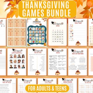 17 PACOTE DE JOGOS DE AÇÃO DE GRAÇAS para adultos e adolescentes! 17 jogos para imprimir
