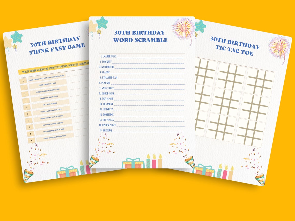 30th Birthday Party GAMES MEGA BUNDLE for Him, 18 Fun Games for Man - Etsy