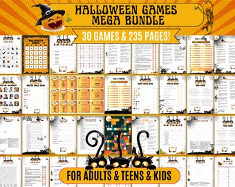 30 Halloween Games Mega Bundle for ADULTS and TEENS and KIDS (30 Fun Games and 235 Pages!), Halloween Party Games Printable