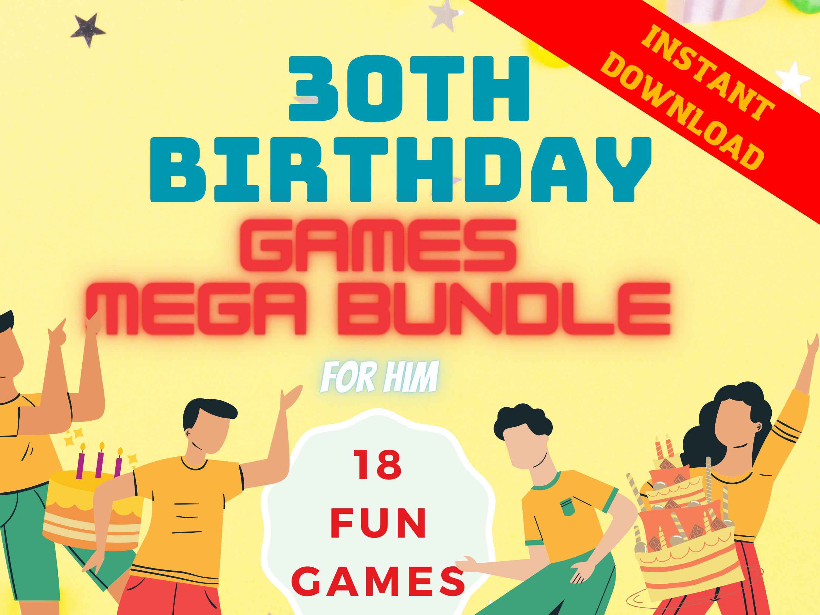 30th Birthday Party GAMES MEGA BUNDLE for Him, 18 Fun Games for Man - Etsy