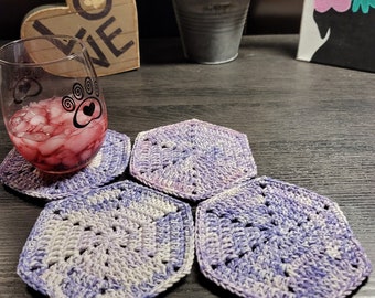 Purple Hexagon Coaster