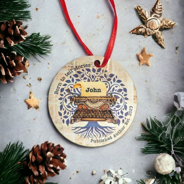 Personalized Christmas Ornament for Published Author - Customize the Name and Year - Perfect Gift for Your Beloved Writer