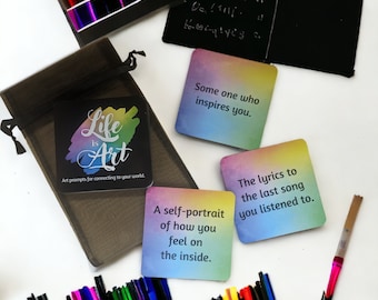 Art Journal Prompt Deck | Life Is Art - 52 Creative Prompt Cards Connecting You To Your World | 52 Creative Challenges