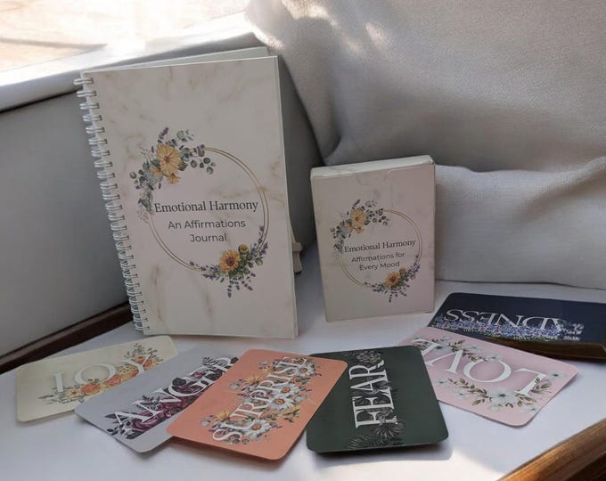 Featured listing image: Empowering Affirmation Cards and Journal for Emotional Expression: Unlock Your Potential