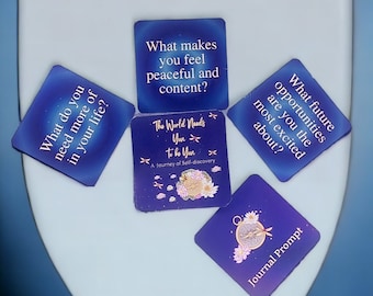 Transformative Self-Discovery Journal Prompt Card Deck | 40 Journal Prompts for Reflection and Connection