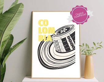 Illustration av en Vueltiao-hatt, en colombiansk handgjord hatt, en dekorativ hatt