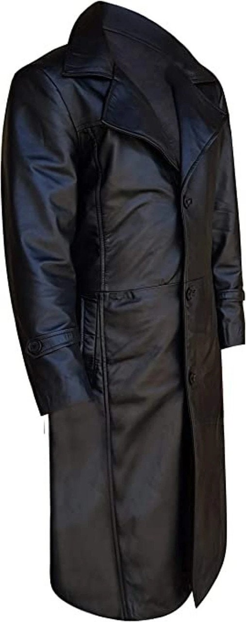 Mens Leather Full Length Trench Coat Leather Trench Coat - Etsy