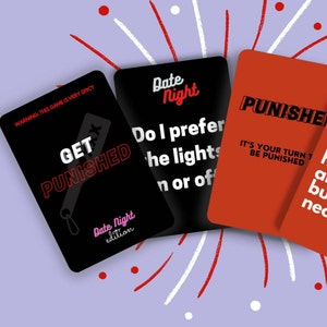 Edición de noche de cita para castigar: 100 juegos de cartas DIGITALES PARA BEBER, divertida noche de juegos para parejas, idea única para una noche de cita, noche de juegos para parejas
