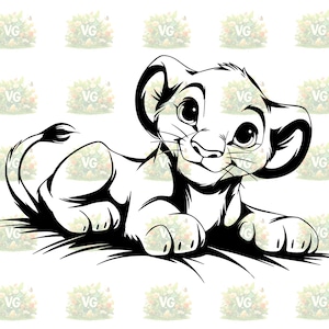 Modelo Simba Rei Leão, 3 arquivos para download, SVG, PNG, JPG + Zip